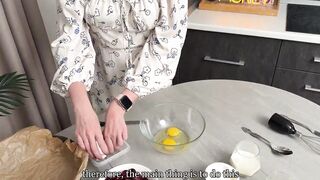 WILL 15 MINUTES BE SUFFICIENTLY? ARISHA MILLS BANGS A CAMERA STUD DURING A COOKING SHOW
