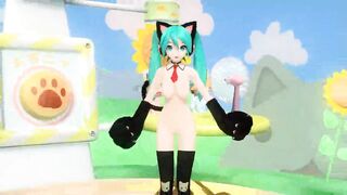 Hatsune Miku gatita desnuda