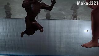 Large Ebony Wang Wench Mrs. Cockers gets screwed at the pool