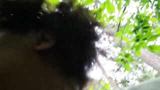 Black bitch rides my weenie hard in the rainforest