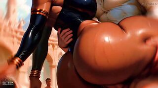 Thick Darksome Skin Ass Interracial Tease: POV Anal and Booty Play (100% AI Generated 4K)
