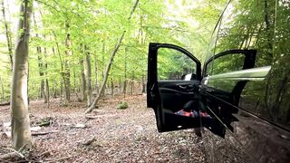 German Chick Sucks two Lads Outside Til They Cum in Her Throat