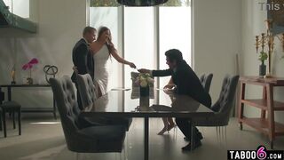 Hawt Latin chick bride drilled by the groom with one more pair there