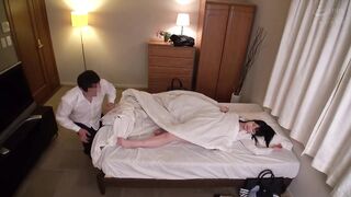 Due to a mix-up at my business journey destination, I ended up sharing a room with a breasty colleague. three