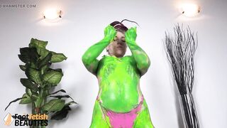 A Tattooed Small Playgirl's Colorful Yoga at Home