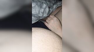 Step mama watches step daughter stroke her boyfriend large dong