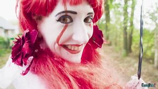 Dutch Halloween teen swallows each cum load