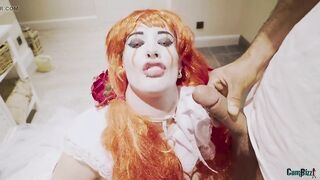 Dutch Halloween teen swallows each cum load