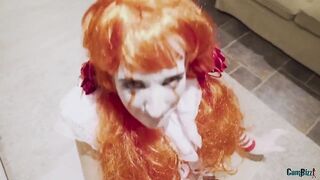 Dutch Halloween teen swallows each cum load