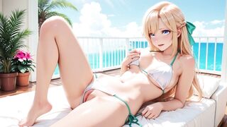 Blond Girl Balcony to Bedroom Vehement Sex: Teasing Disrobe to Multi-Position Creampie Orgasm