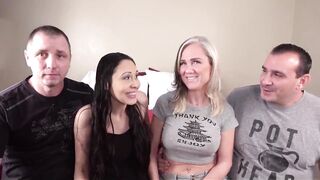 Hopeless Amateurs casting sexy large tit milfs Emma Charlie Nikki and Misty get their constricted cunts fucked hard by large hard weenie