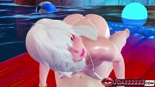 Curvy Asakura in Bikini - Titjob on Top Teasing a Large Cock with Groans, Sloppy Oral pleasure Service Out of Hands, Tugjob in Water