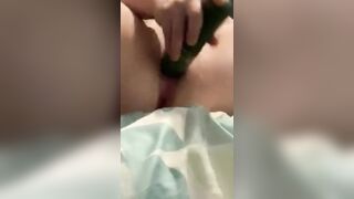 Masturbation with cucumber