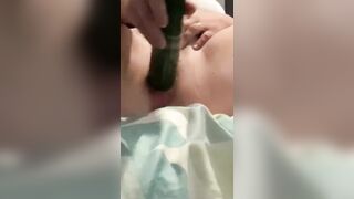 Masturbation with cucumber