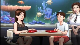 Romantic dinner with stepmom ends sexy