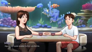 Romantic dinner with stepmom ends sexy