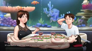 Romantic dinner with stepmom ends sexy