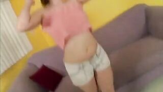 Hot Redhead Bitch Plays with Semen After Hardcore Orgy