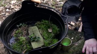 Brunette hair mother i'd like to fuck in a suit of a witch just been caught and drilled in the butt from a forest keeper