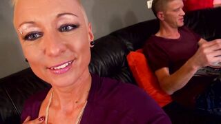 Short hair blond gets drilled in her large round booty