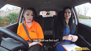 Fake Driving School - Large breasted ex-con lesbo sex with examiner