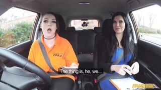 Fake Driving School - Large breasted ex-con lesbo sex with examiner