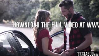 Stranded small blond mother I'd like to fuck takes assist from a stranger and thanks him with outdoor sex