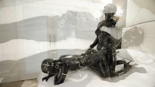 Latex lesbians and strapon