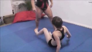 Female Wrestling. Anna Konda beat, dominate and lift a Girl.