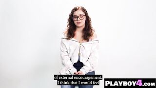 Hawt large booty hottie enjoyed sexy masturbation after interview