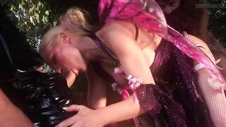 Gangbang with Hotty Lengthy and Cindy Behr with light hair are