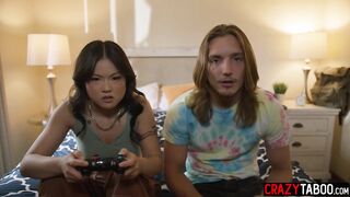 Sexy Oriental hotty Lulu Chu drank large penis and lewd chick enjoyed hardcore snatch banging