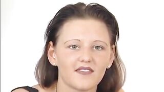 Breasty brunette hair chick is playing with her cunt