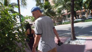 Breathtaking golden-haired with large melons picked up and drilled