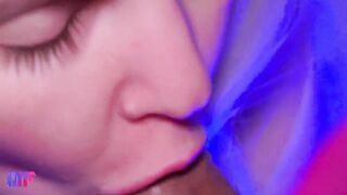 Oral job close up Cum in throat