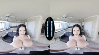 Curvy Brunette hair's GIANT 36DDDS Bounce in VR