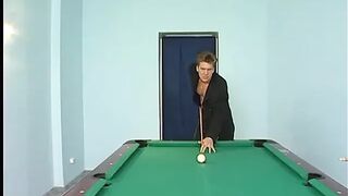 mother I'd like to fuck sucks a massive dick, gets banged hard on the pool table
