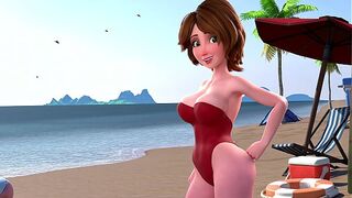Sex on the Beach with Lustful Cass (HQ CG Hentai Porn) Eng Sub