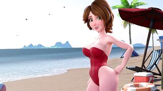 Sex on the Beach with Lustful Cass (HQ CG Hentai Porn) Eng Sub