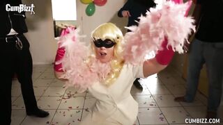 Dutch carnaval teen team fuck large cumloads