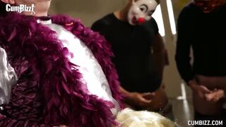 Dutch carnaval teen team fuck large cumloads