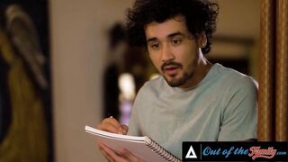 WITHOUT THE FAMILY - Stacked mother I'd like to fuck RayVeness Wildly Rides Her Teen Stepson's Large Penis