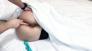 I caught my stepdaughter after masturbating, when this babe was resting and taught her how to do it