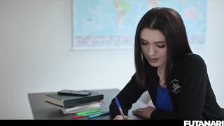 Real Life Futanari Creampie - Wicked Brunette hair Beauty Seduces Transsexual Trans Tg Teacher At School