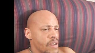 Ebony woman swallows large weenie in her throat and vagina