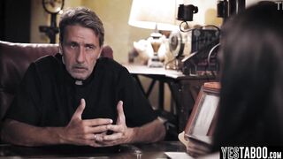 Large bazookas cheating cougar gets manipulated and pounded by excited aged priest