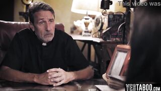 Large bazookas cheating cougar gets manipulated and pounded by excited aged priest