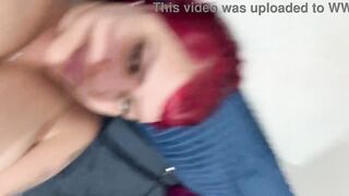 Moans loudly and sits softly