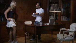 Hot and golden-haired secretary Sera Excitement is helped by her