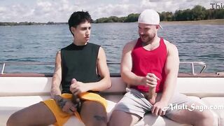 Superlatively good Buds Bust Nuts Jointly on Boat - Str8 to HOMO!